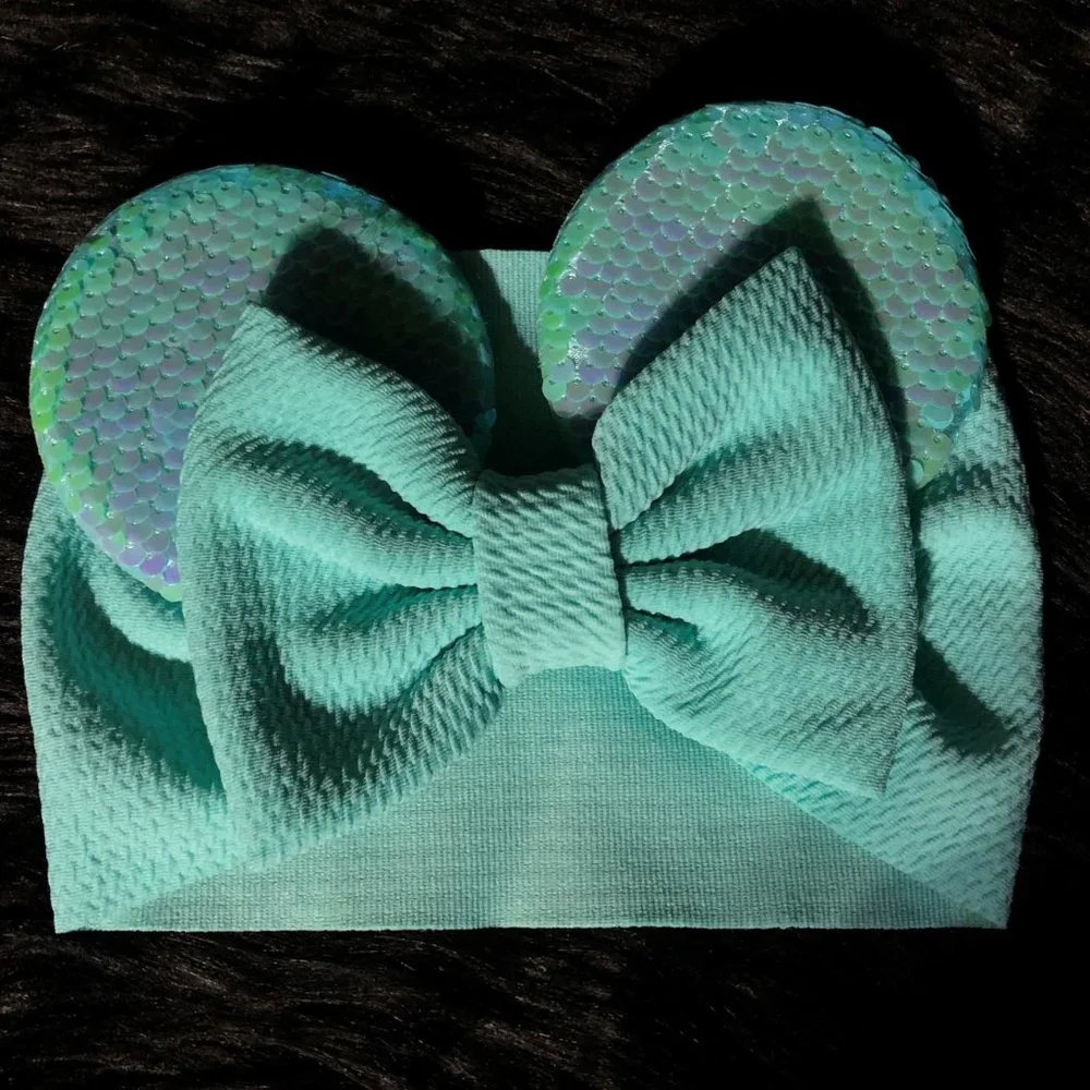 Adorable Sequin Mouse Ears Baby Turban‎ NWOT